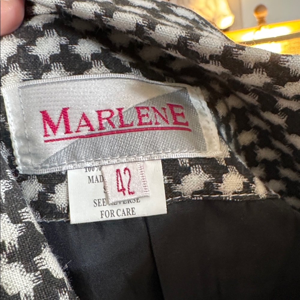 Vintage Marlene Black & White Houndstooth Blazer - Picture 2 of 6